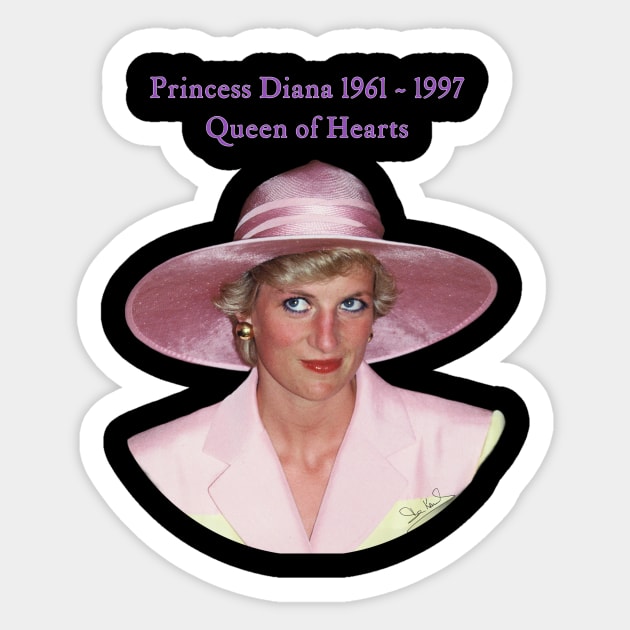 Princess Diana Portrait British Royal Fashion Sticker by Art2Wear
